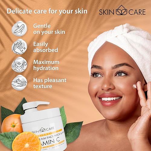 Miniatura 5 de Skin Care Vitamina C hidratante y nutritiva para la cara, el cuello, las manos, 16.9 onzas líquidas.