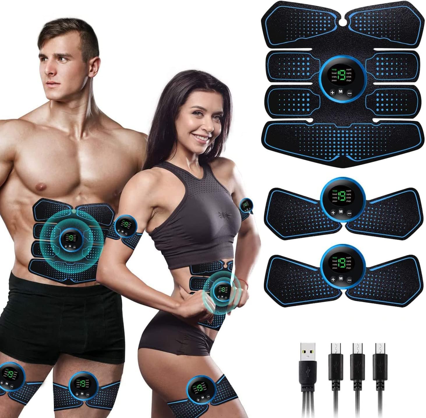 Elettrostimolatore Muscolare, Cintura Elettrostimolatore per Addominali, ABS Trainer/Toner per Addome/Braccio/Vita/Gambe