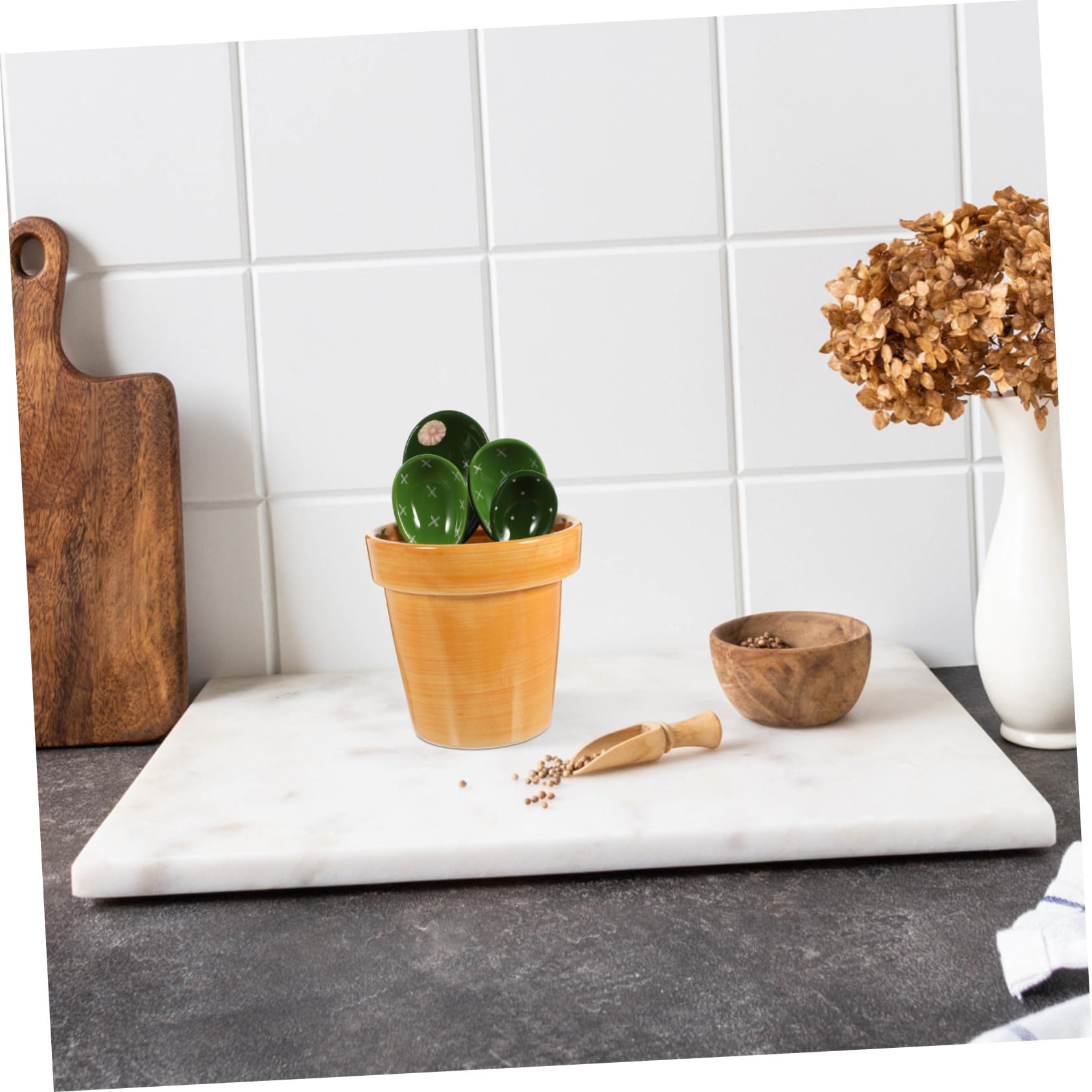 Garneck Cucharas Medidoras de con Base Graduada Forma de Cactus para Ingredientes Secos y Líquidos para Repostería y Café Diseño Ergonómico Fácil de Limpiar