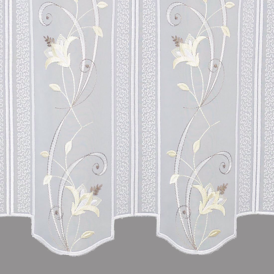 atelier alles-Spitze Kurzstore Blütenranke Beige HxB 55x128cm