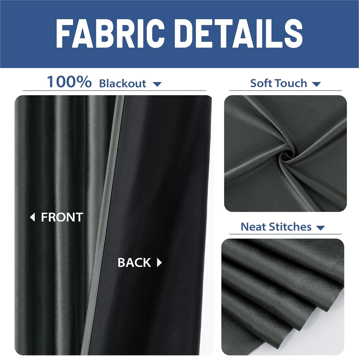 MIULEE 100% Blackout Room Divider Curtains, Extra Wide Ceiling Panel Sound Proof Thermal Insulated Privacy Drapes for Living Room Bedroom Patio, Ceiling Track, W100 x L96 Inch, Dark Gray, 1 Panel