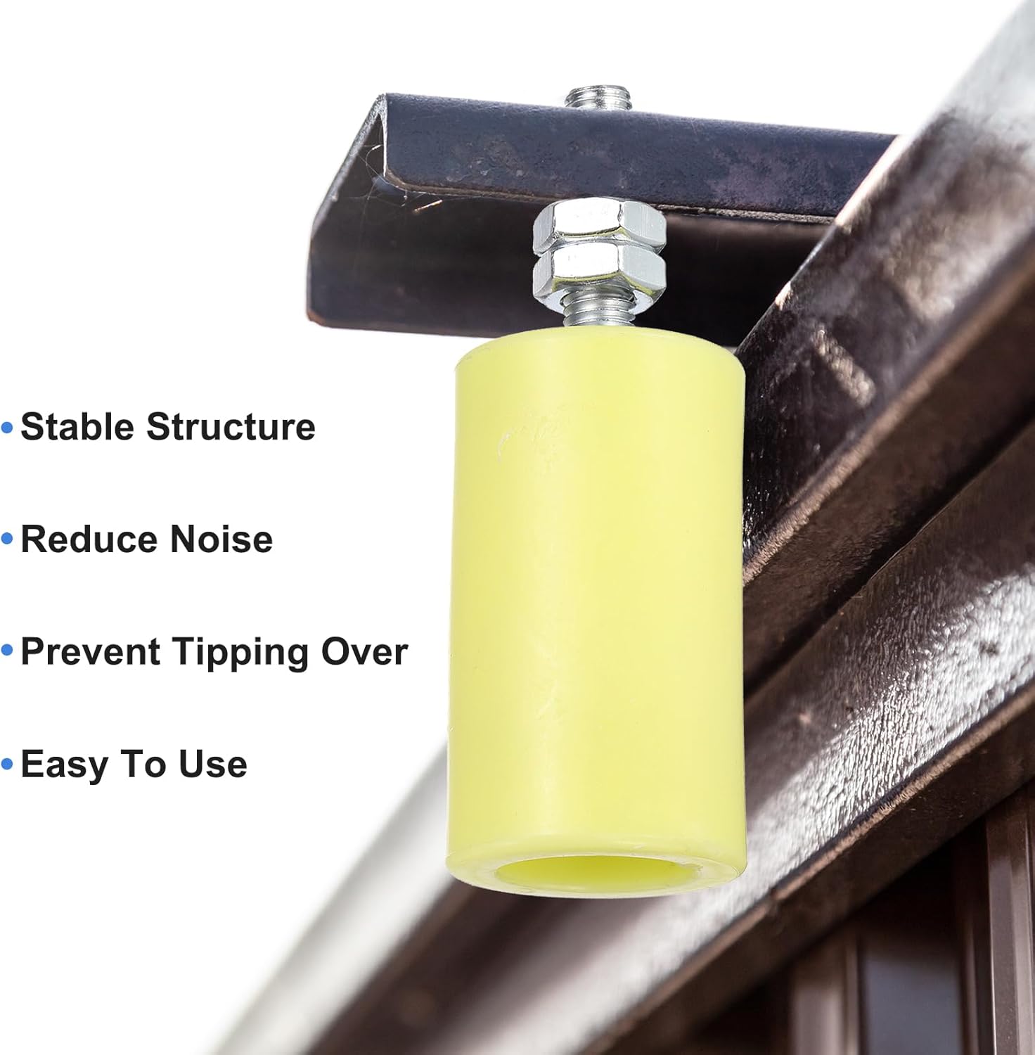 uxcell 4Pcs Slide Gate Guide Roller, 2" Nylon Rollers Gate Support Assembly, Universal Sealed Ball Bearing Rolling Gate Guider for Sliding Door, Yellow
