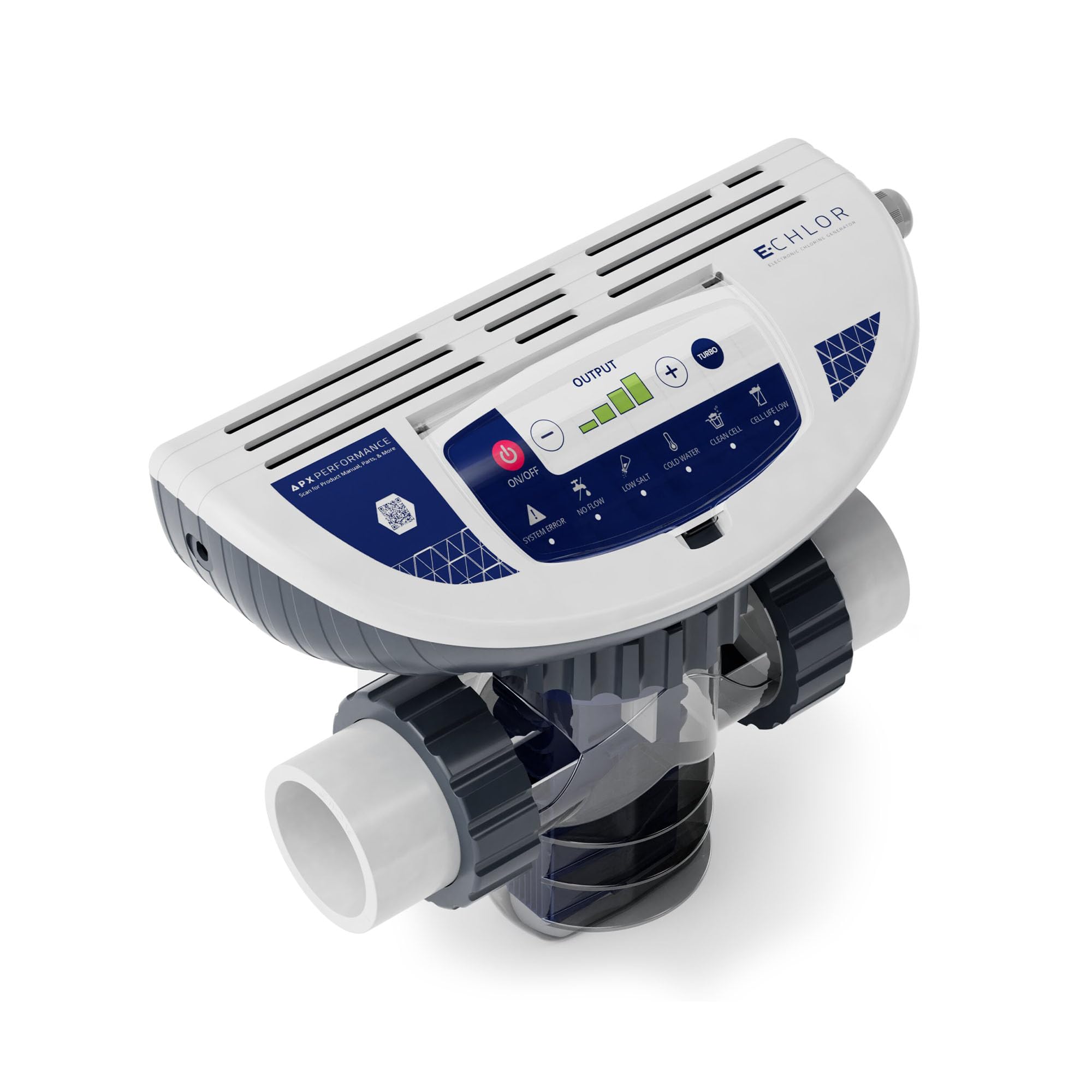 E-CHLOR - Generador de Cloro Salino, Sal de Piscina, Enchufable para Piscinas de hasta 32.000 Galones Máx