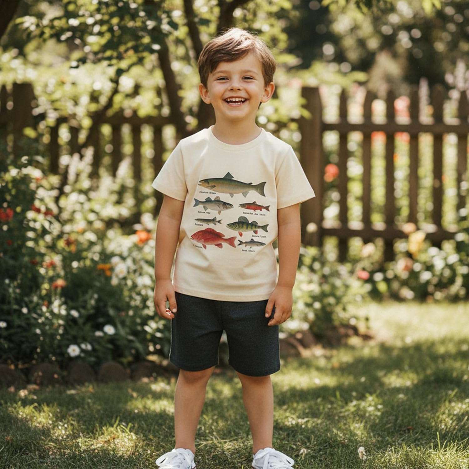 Fernvia Toddler Baby Boy Summer Clothes 2T 3T 4T Animal Print Short Sleeve T-shirts Tops + Drawstring Shorts Outfits - Image 2