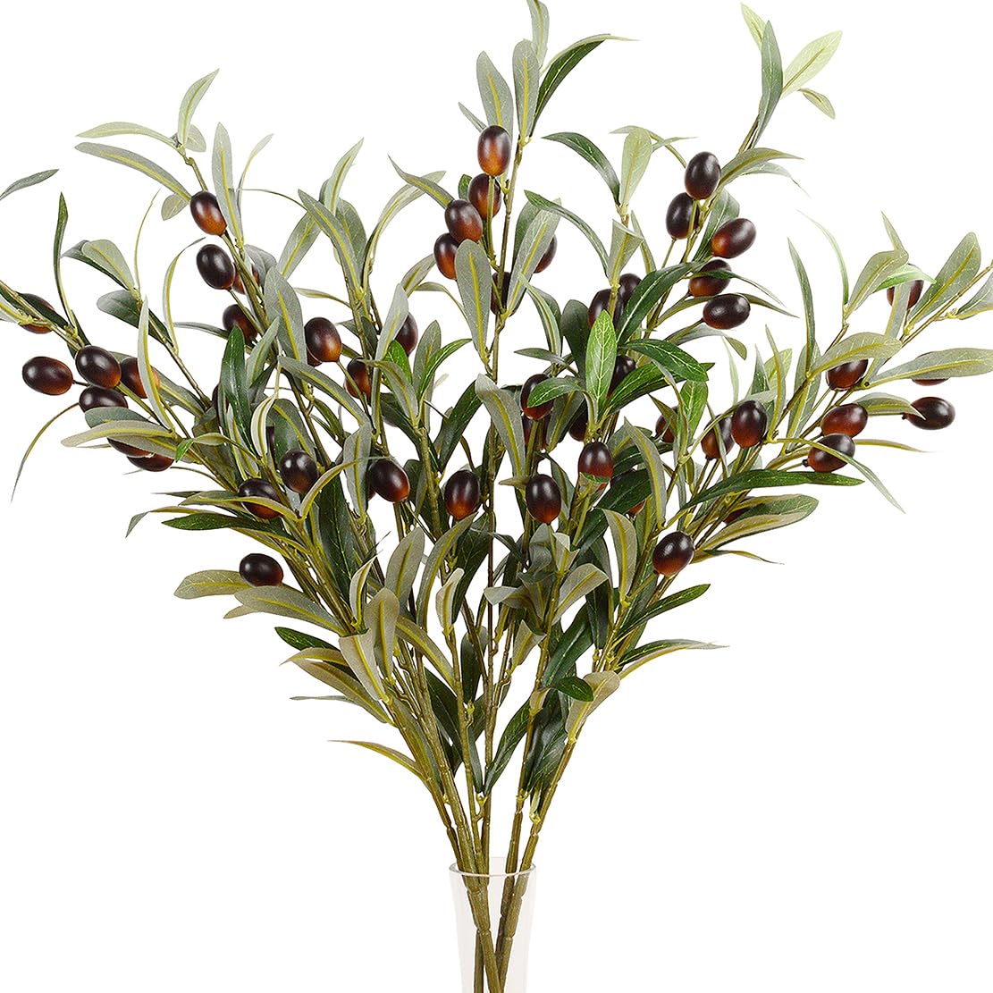 Artificial Olive Branches for Vases Faux Olive Branch Fake Branches Stems for Vase Fake Tree Branches (5 Branches, 28.7 inch/Each)