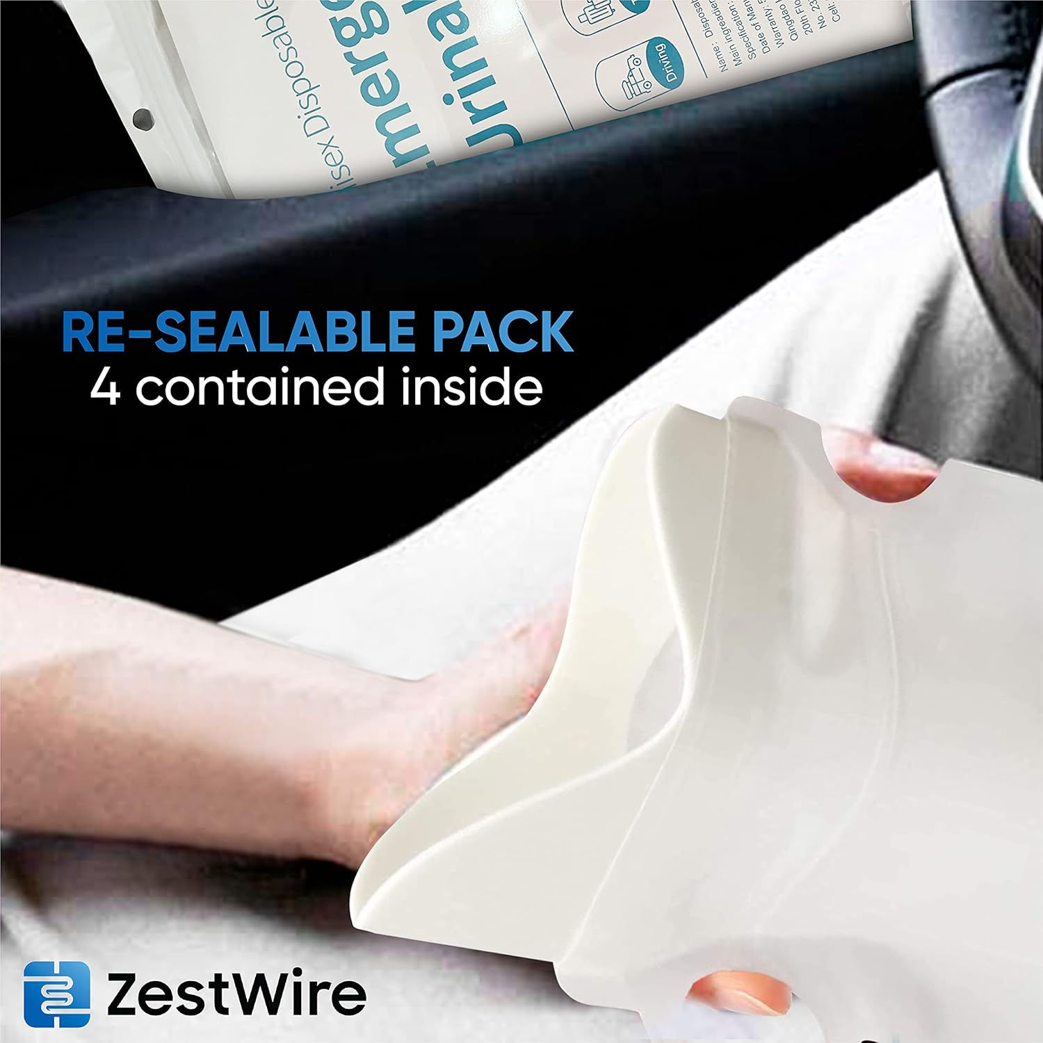 Disposable Urine Bags and Single Use Hand Sanitizer Packets, 16 Pc. Bundle, Portable Camping, Car Travel, Emergency Toilet for Men, Women, and Kids, Odorless
