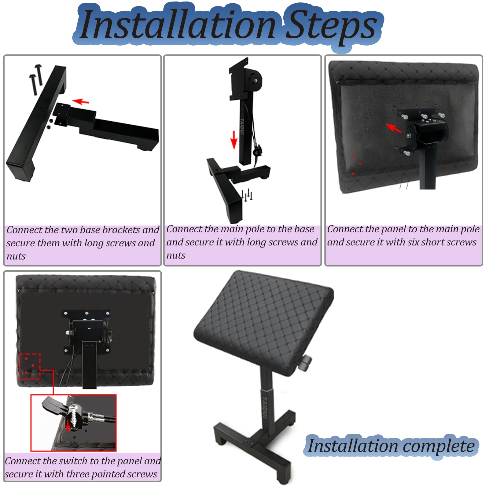 Tattoo Armrest Stand Pneumatique Lifting Soft Sponge Pad Armrest, Hydraulique Ajuster la hauteur Armrest Workbench Équipement de tatouage professionnel.