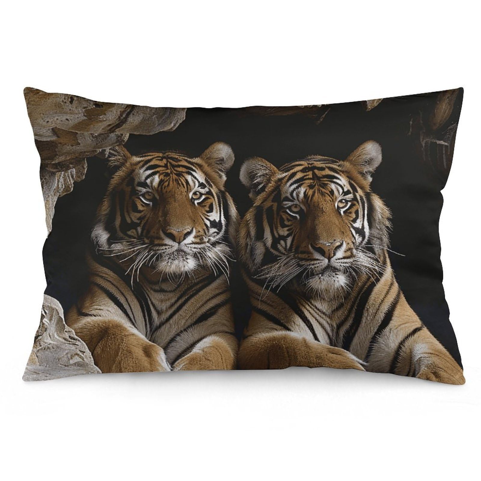 NTVOWPZO 2 Pack Decoration Throw Pillow Covers 20"x30" Pillowcases Covers Tiger in Cave Pillowcases Modern Farmhouse Home Decor Sofa Cushions Covers for Couch Bed Living Room