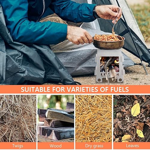 Miniatura 5 de Lixada Estufa de camping Estufas de leña Estufa portátil para mochileros Estufa de alcohol de acero inoxidable para acampar al aire libre Senderismo
