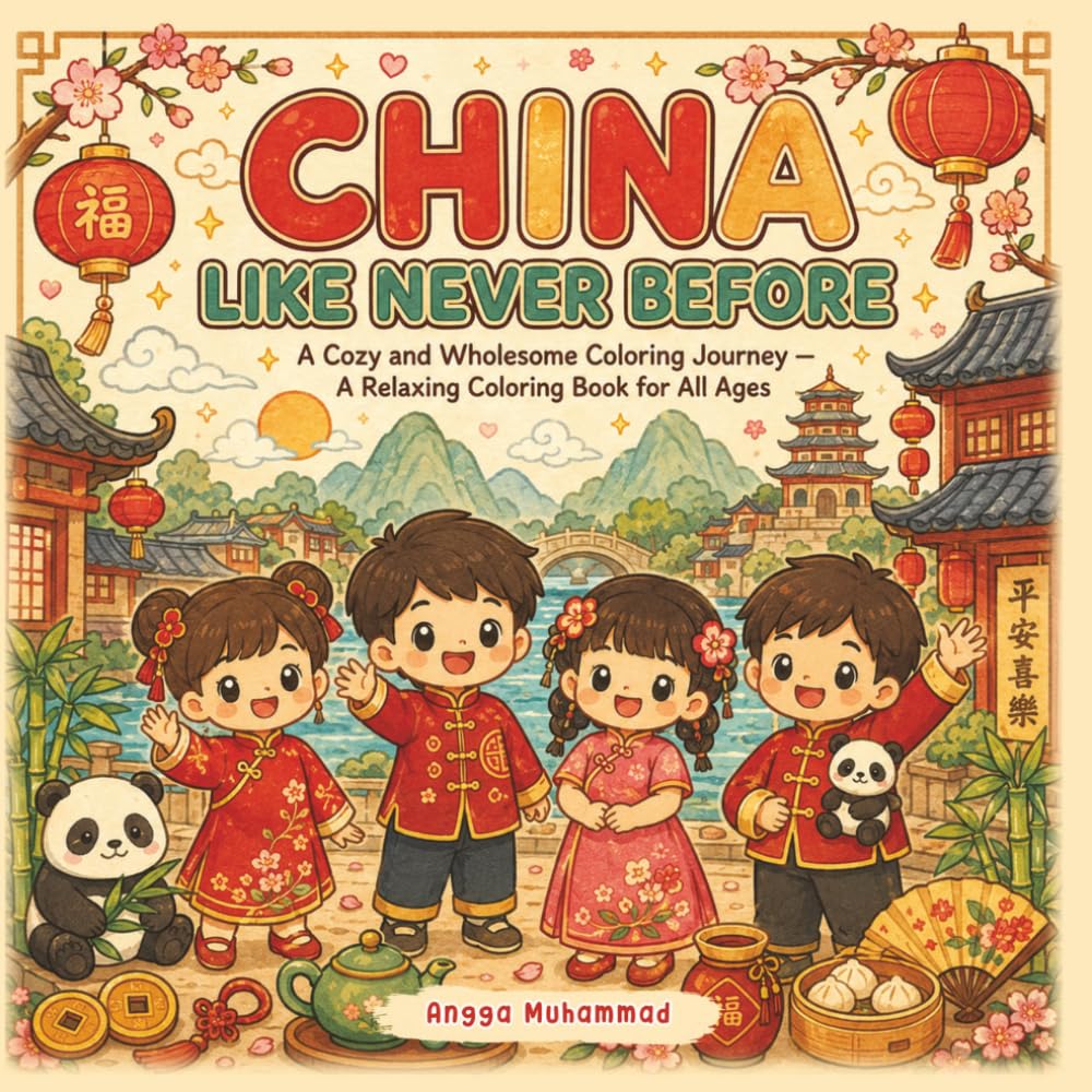 CHINA LIKE NEVER BEFORE: A Cozy and Wholesome Coloring Journey Inspired by China’s Mountains, Rivers, Historic Architecture, Cultural Heritage, and ... — A Relaxing Coloring Book for All Ages