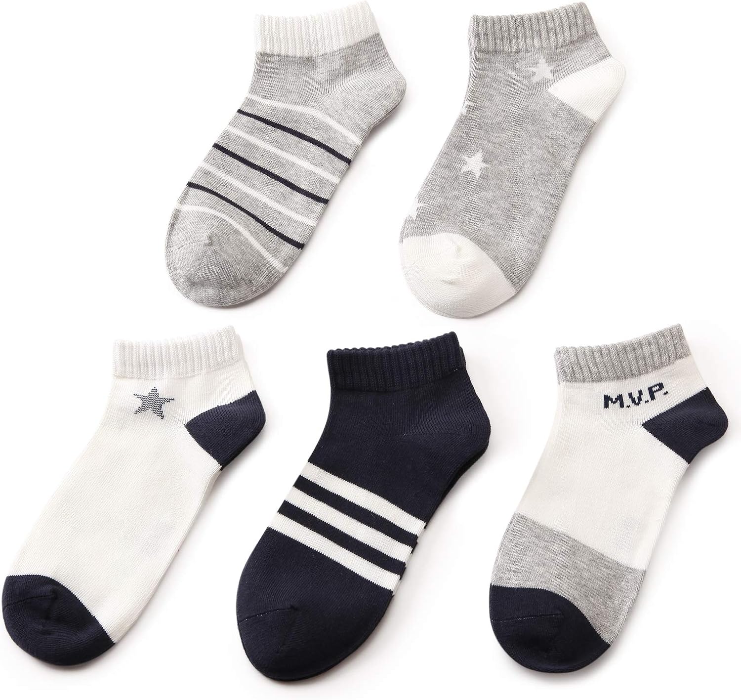 SUNBVE Kids Boys Soft Fashion Cotton Dress Socks Gift Small 5 Pairs/Mvp Low Cut