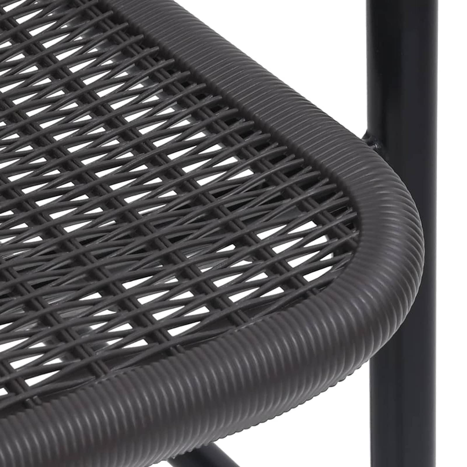 Krzesła ogrodowe, 2 szt., plastikowe rattanowe i stalowe, 110 kg, krzesła ogrodowe, odporne na warunki atmosferyczne, drewno, meble ogrodowe, balkon, patio, taras, krzesło do układania w stos