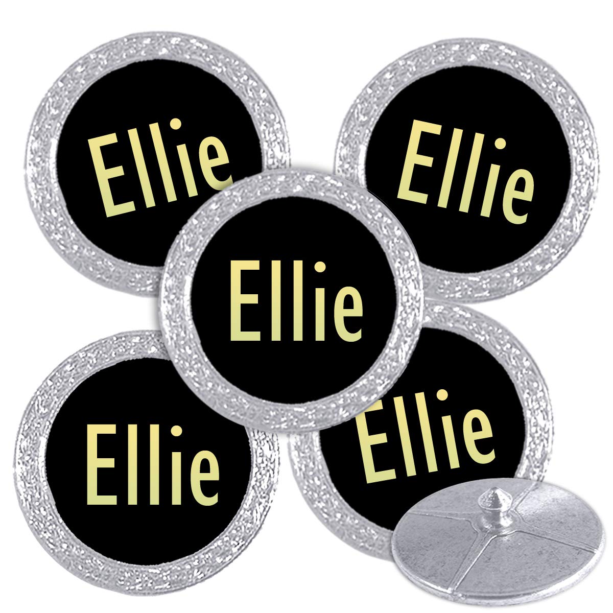 Best Impressions Silver Coloured Golf Ball Markers with Names (Ellie)