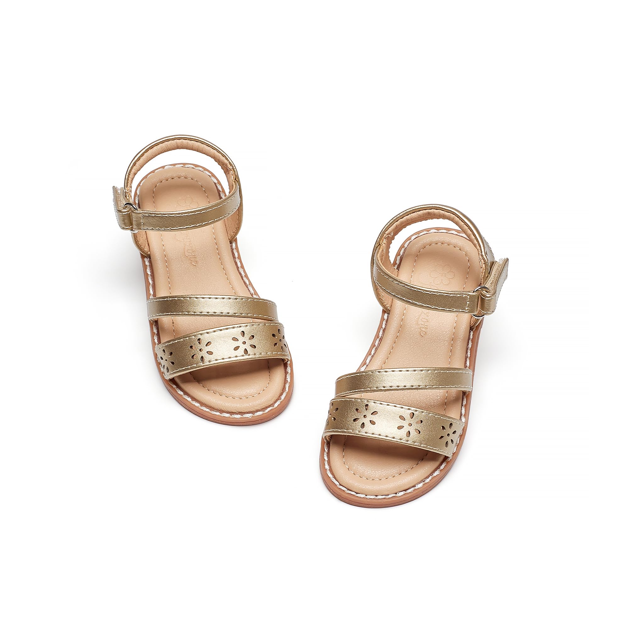 Flaryzone Toddler Girls Sandals Open Toe Flat Flower Girl Dress Shoes
