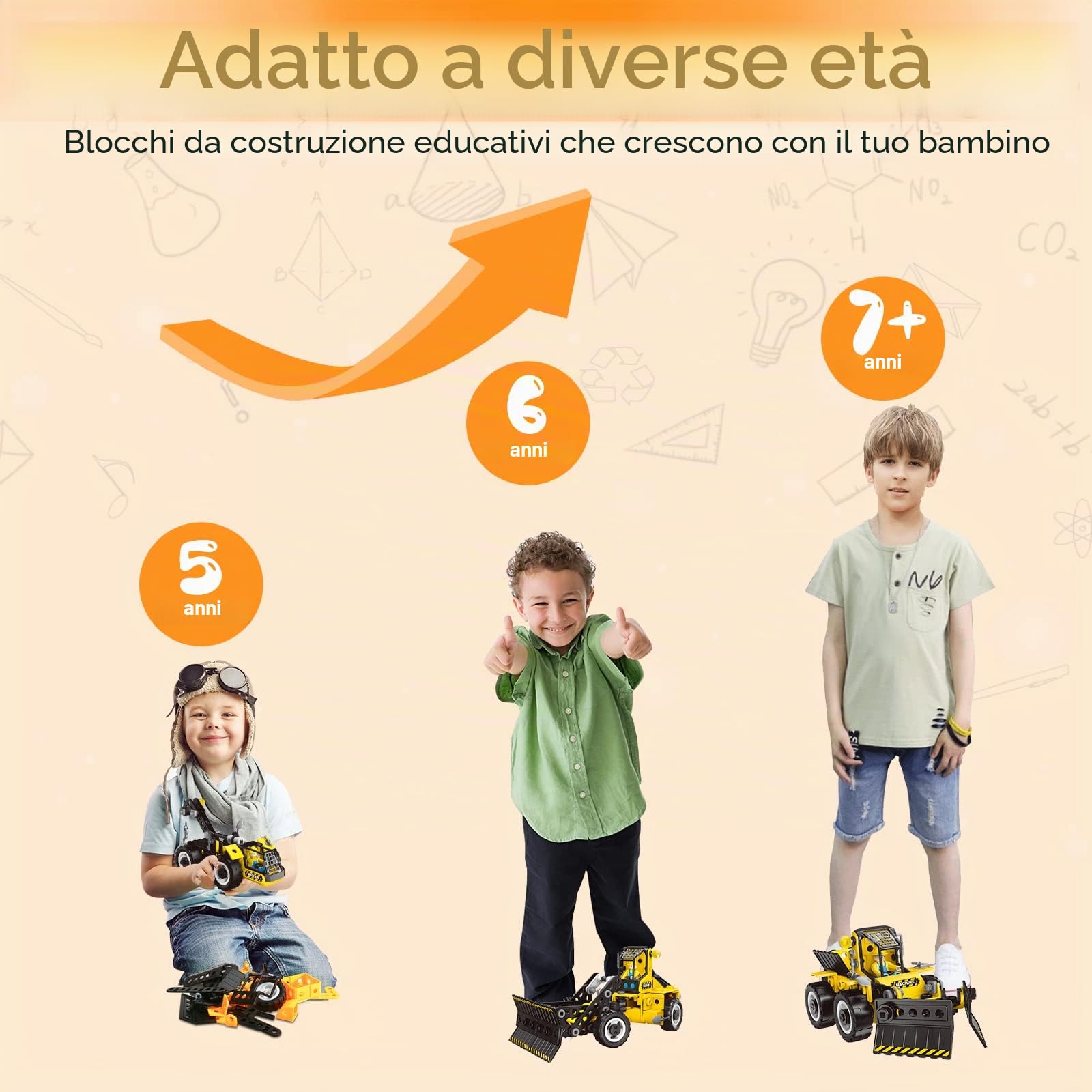 HOMETTER Giocattolo da costruzione per 5 6 7 8 anni, regalo per ragazzi 6 in 1, giocattolo educativo STEM