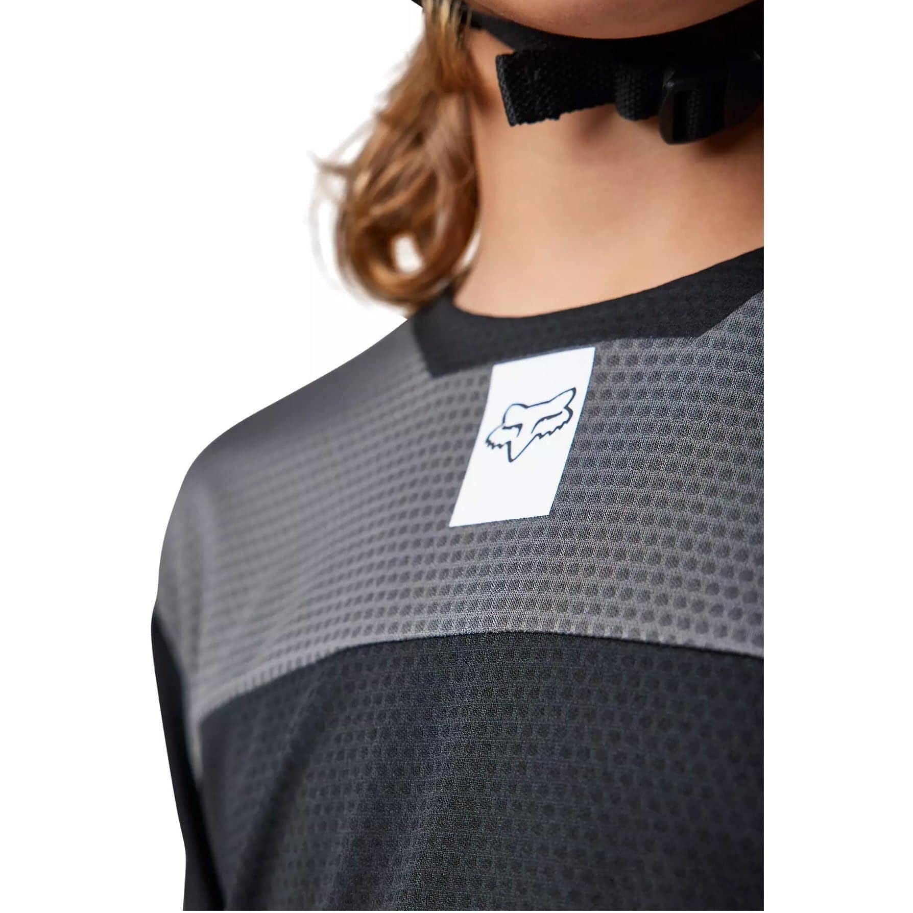 Fox Racing CAMISETA TÉCNICA JUVENIL DE MANGA LARGA DEFEND, Negro, YM