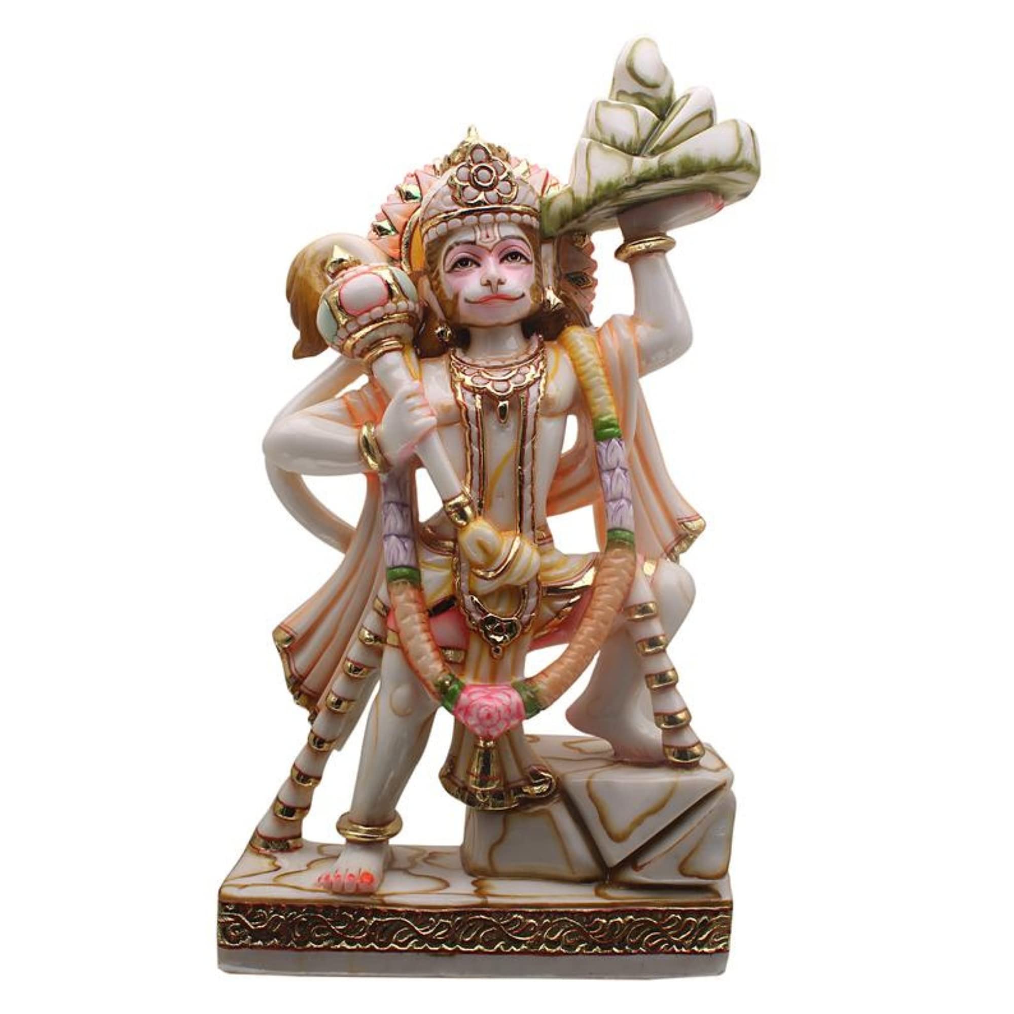Buy Lord Hanuman Statue, 18 inches Hand Painted Marble Blessing Lord