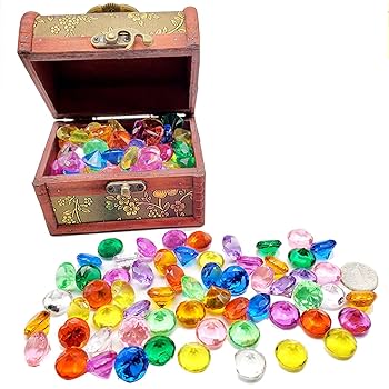 Amazon.co.jp: PUERI 宝箱 宝石 セット 100枚宝石は入れ 宝石箱