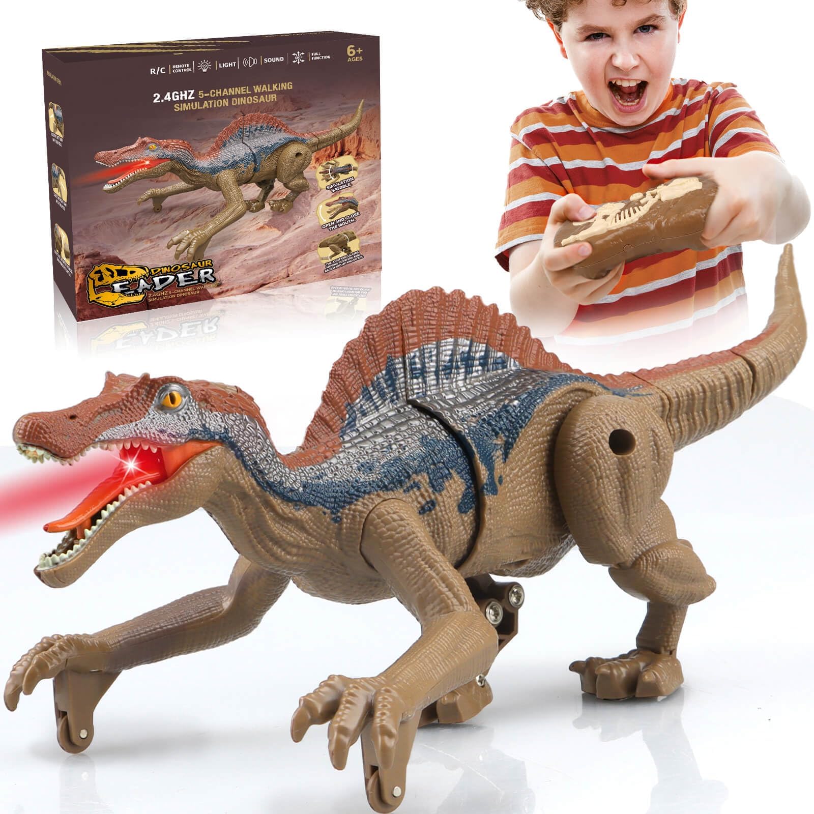 Remote Control Dinosaur Toys for 3 4 5 6 7 8 Years Old, Dinosaurs for Boys Age 4-7, Velociraptor Toy, RC Dinosaurs, Robot Dinosaur Toys for Kids 5-7, Toy for 3 4 5 6 7 8 Years Old Boys