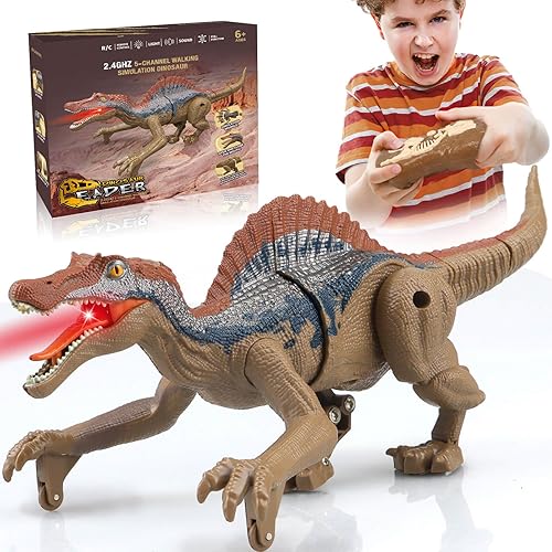 Juguetes de dinosaurio a control remoto para niños de 3, 4, 5, 6, 7, 8 años, dinosaurios para niños de 4 a 7 años, juguete velociraptor, dinosaurios