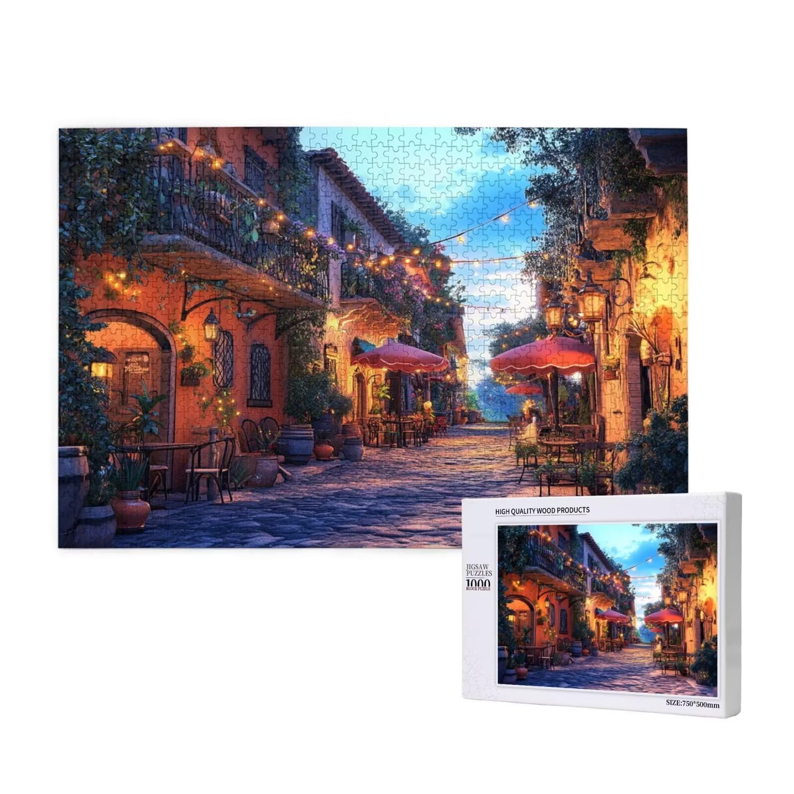 Puzzle miejskie dla dorosłych 5000, widok ulicy, duże drewniane puzzle dla dorosłych, zabawne/trudne/niemożliwe/wymagające gry dekompresyjne, na urodziny dla kobiet i mężczyzn 2T-325