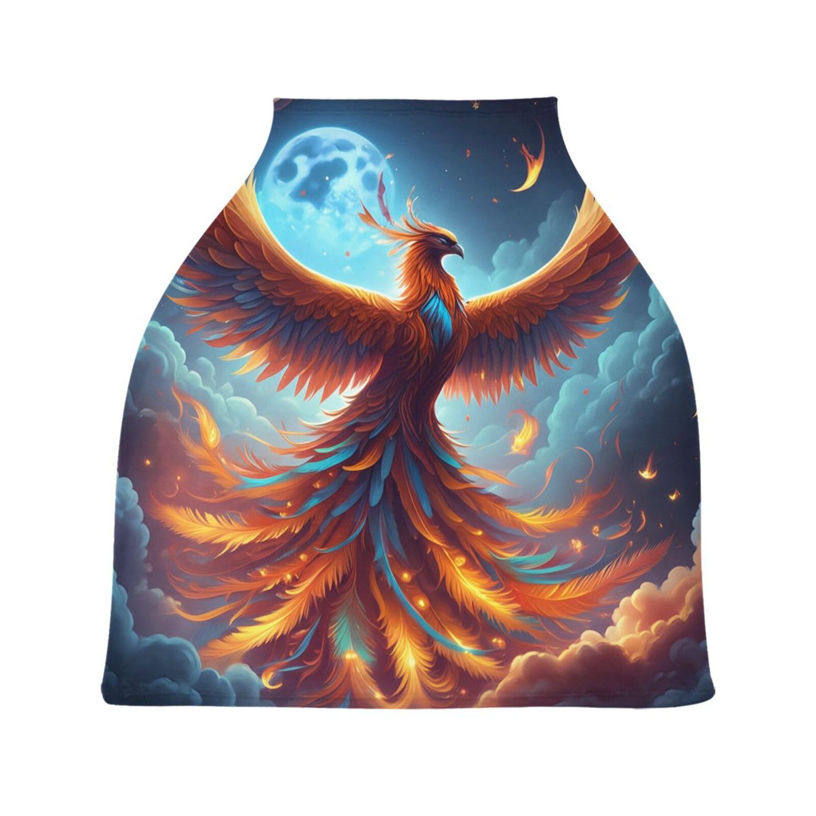 Nesatuwa Baby Car Seat Cover Beautiful Phoenix of Fire Breastfeeding Covers Stretchy Breathable Multi-Use Cover Carseat Canopy for Girls and Boys
