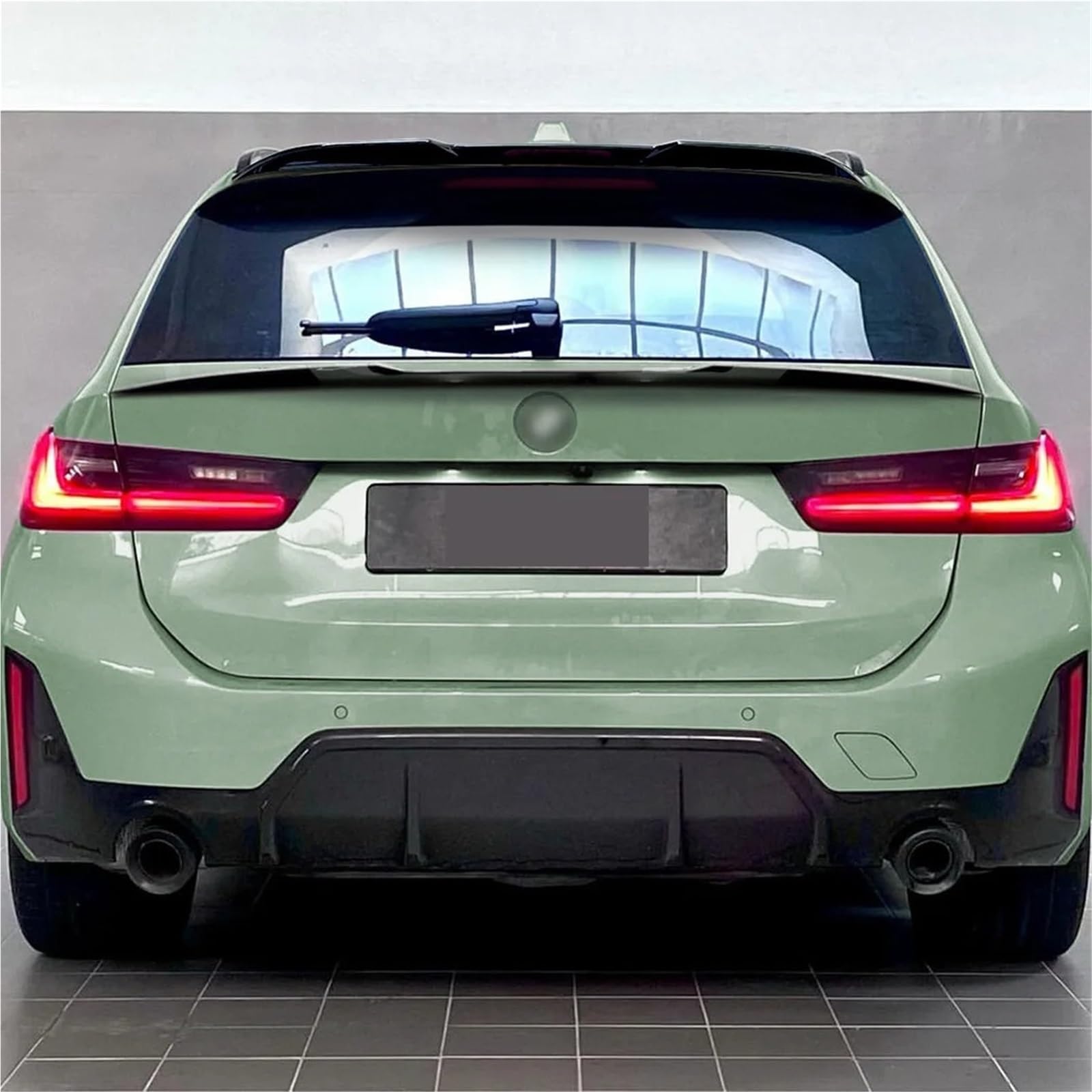 Alerón Trasero Compatible con BMW Serie 3 G21 2019-2024 pre-Facelift Touring LCI Compatible con Techo Trasero Labio por Kit de carrocería Negro Brillante AleróN de Labio(Roof Gloss Black)