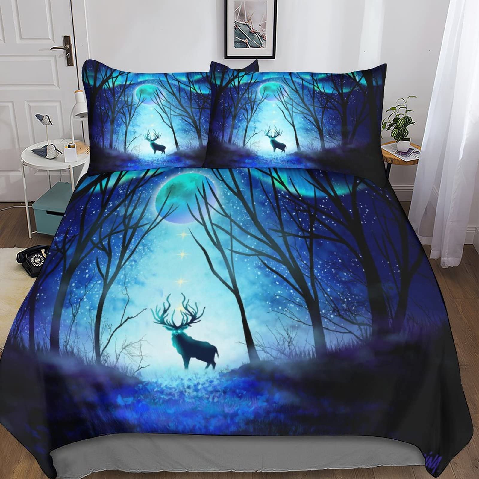 Parure de lit Noël Wapiti 3D le cadeau idéal en microfibre douce pour toute la famille