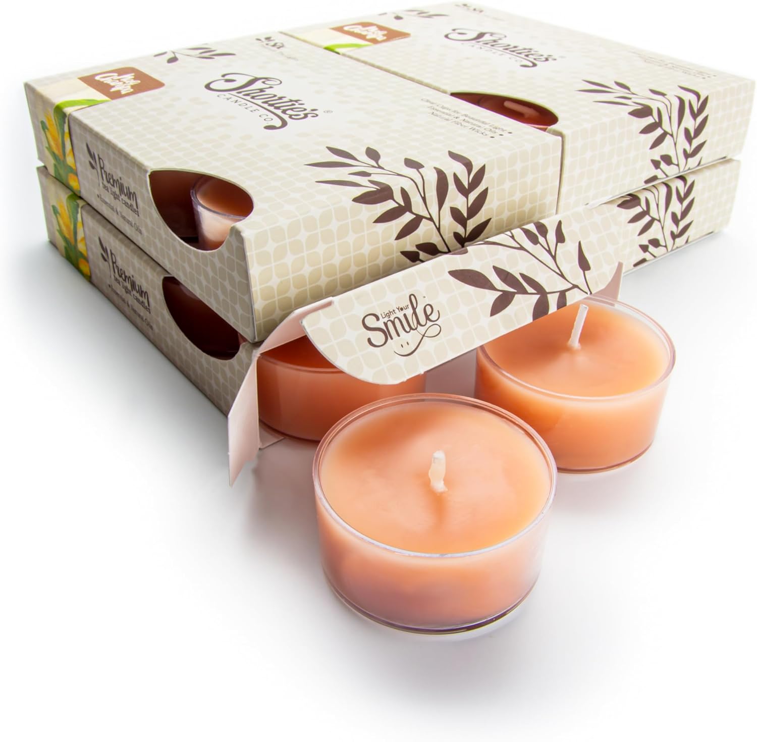 Nag Champa Premium Tealight Candles Bulk Pack - Highly Scented with Essential Oils - 24 Brown Tea Lights - Beautiful Candlelight - Made in the USA - Incense & Earth Collection