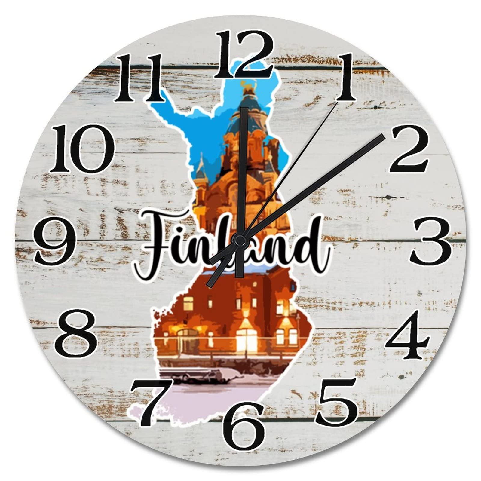 Horloge murale ronde 38 cm à piles pour salon et cuisine moderne