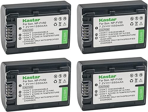 Miniatura 6 de Kastar Paquete de 2 baterías de repuesto NP-FV50 para Sony NP-FV30, NP-FV40, NP-FV50, NP-FV70, NP-FV70A, NP-FV90, NP-FV100, batería Sony BC-TRV,