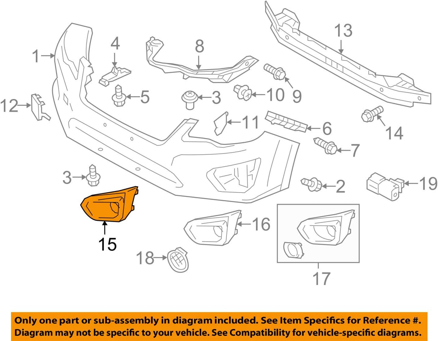 Subaru Left Hand (Driver) Fog Light Cover - 57731FJ010 - Genuine OEM
