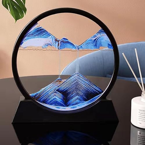 Miniatura 9 de GEZHOUBA Movimiento líquido de arte de arena móvil grande de 12 pulgadas, diseño de paisaje de arena de mar profundo, pintura de arena dinámica,