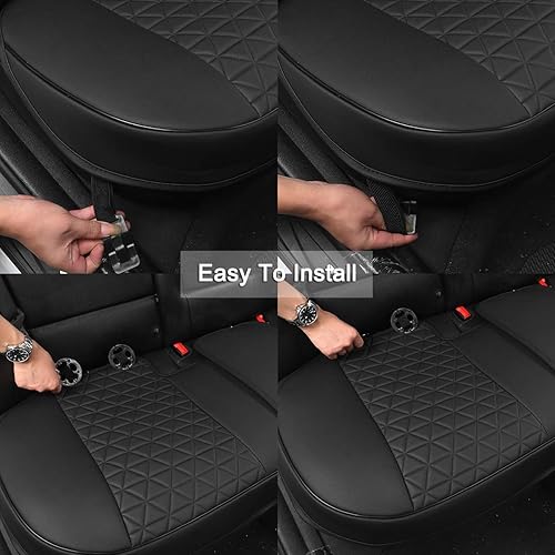 Miniatura 35 de Black Panther - Funda de lujo para base de asiento delantero de coche en cuero sintético, compatible con 90% de vehículos B-Front-Gris