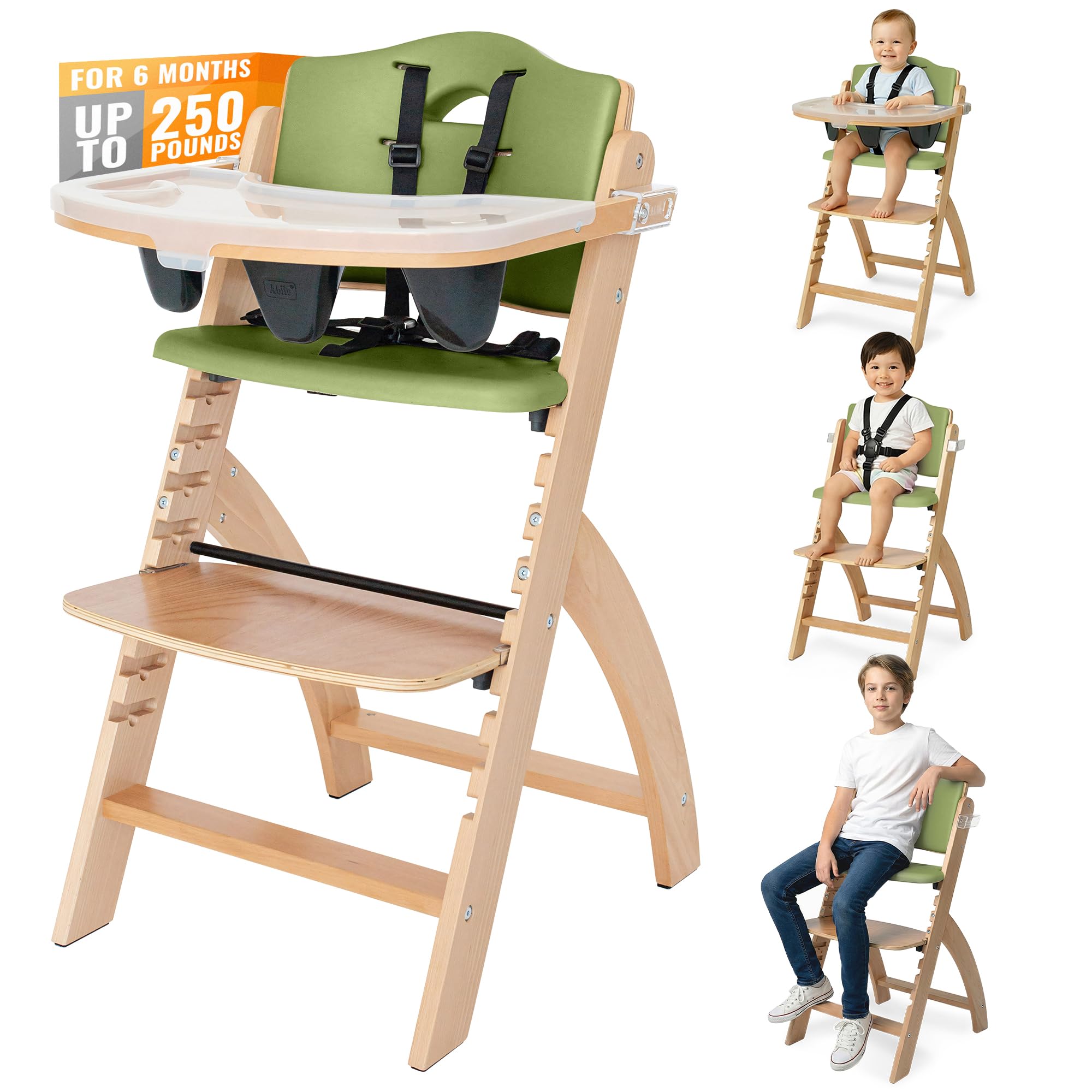 Amazon.com : Abiie Beyond Junior Wooden High Chair for Babies and