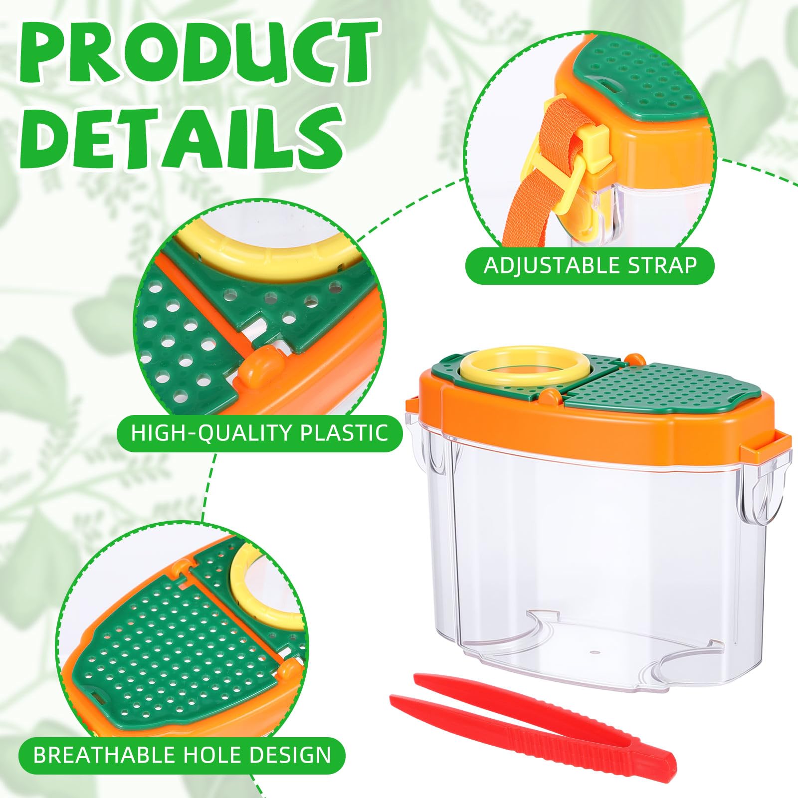 Halloscume 18 pz Bug Viewer per studenti Visore Critter Insetto Cage Bug Pinzette Ingrandimento Scatola Insetto Magnifier Container Butterfly Catcher Gabbia, Scienza Natura Strumenti di esplorazione