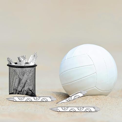 Miniatura 5 de Thenshop 40 bolígrafos de voleibol, regalos de fiesta deportiva, divertidos y novedosos bolígrafos retráctiles de tinta negra para adultos
