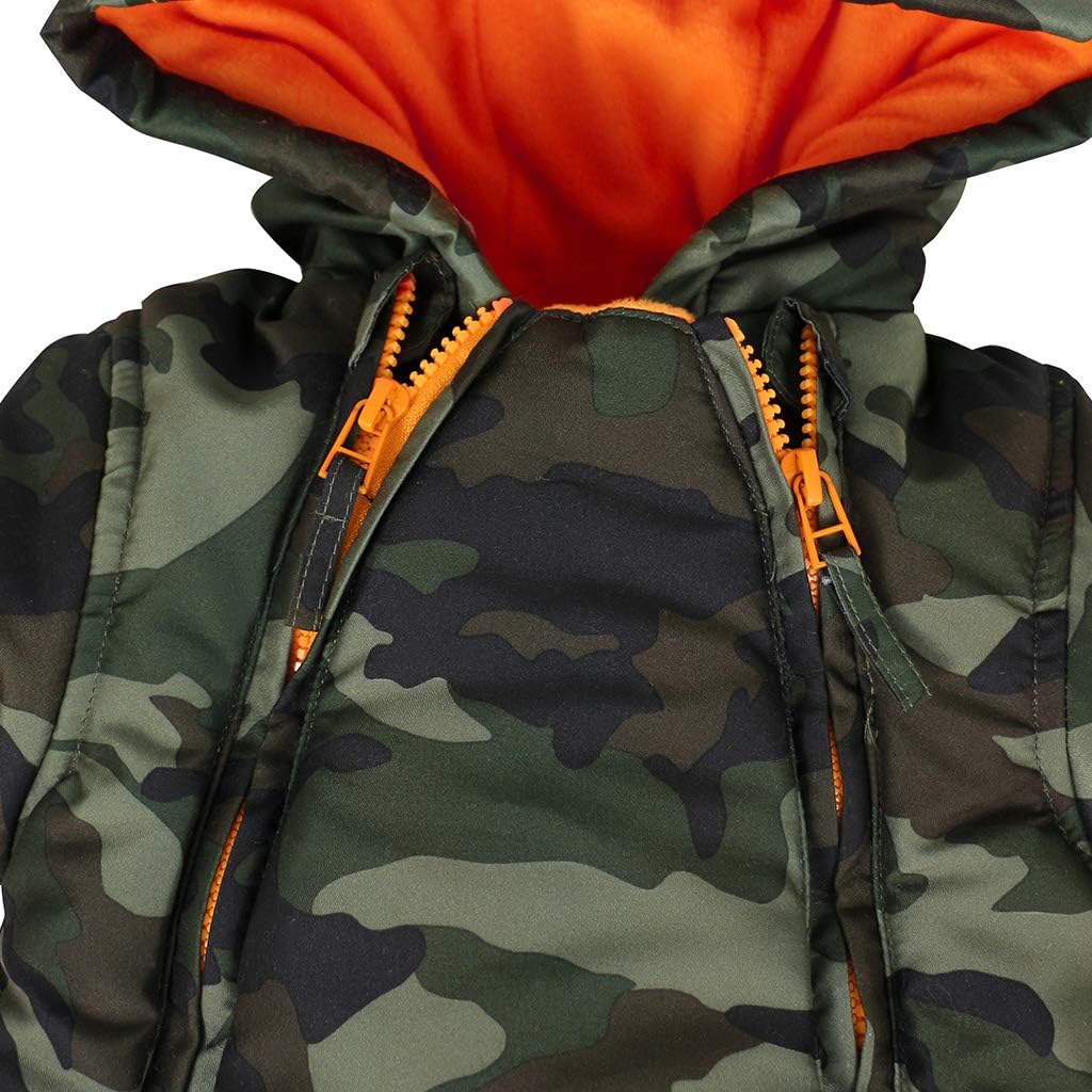 JiAmy Baby Snowsuit Baby Boys Girls Winter Hooded Clothes with Gloves Booties Toddler Cotton Jumpsuit - Image 4