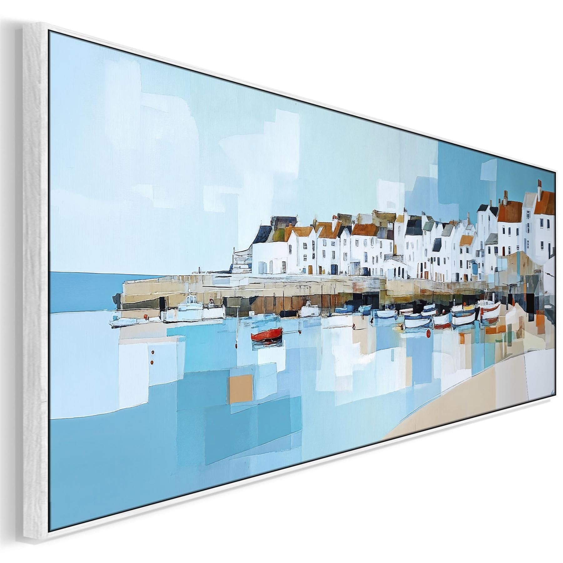 Wallfillers Wide Cornish Panoramic Wall Art Print - Long Narrow Coastal Artwork (100cm x 37cm)