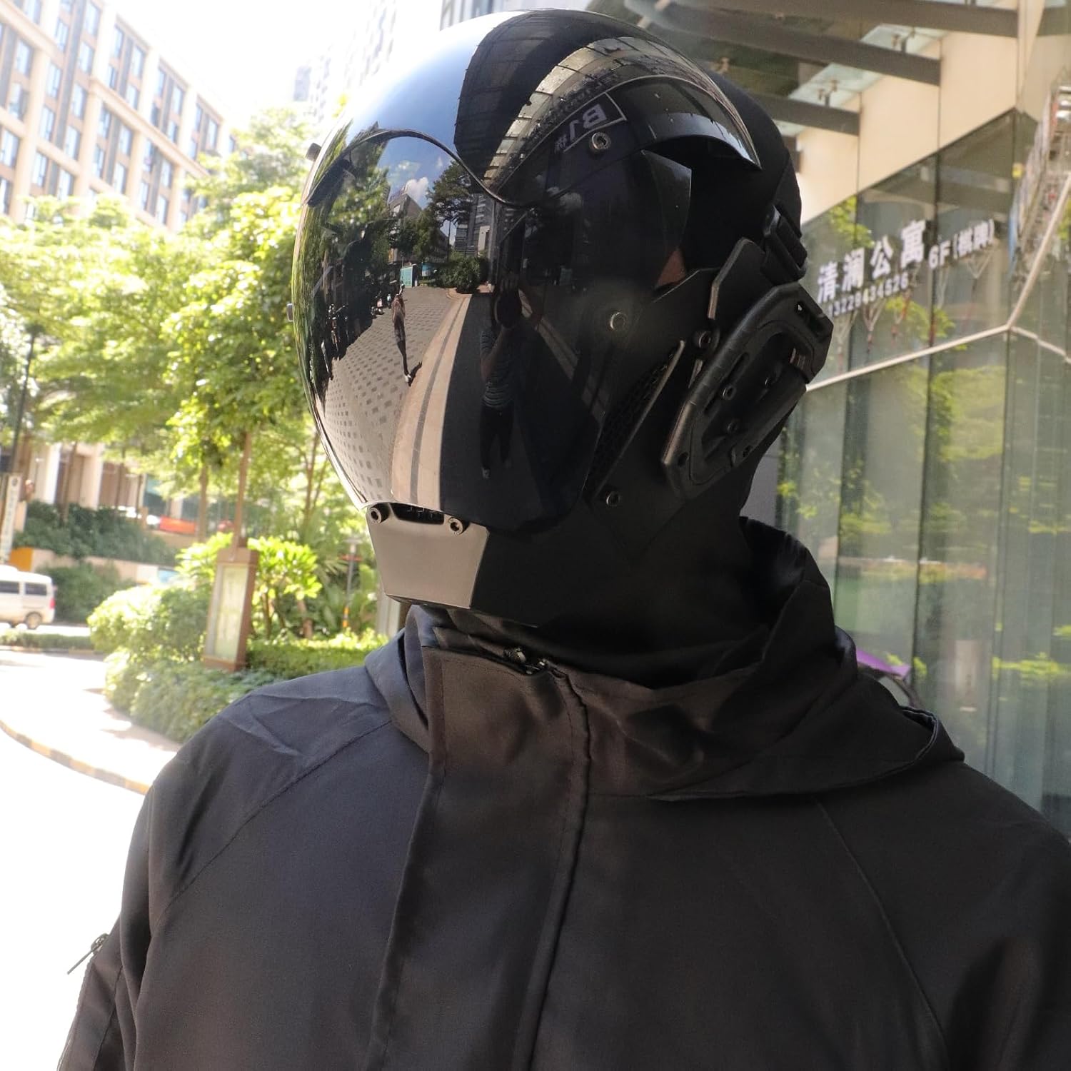 CosTribe Punk Gothic Helmet Mask Futuristic Techwear Sci Fi Halloween Cosplay Halloween Party Music Accessories - Image 5