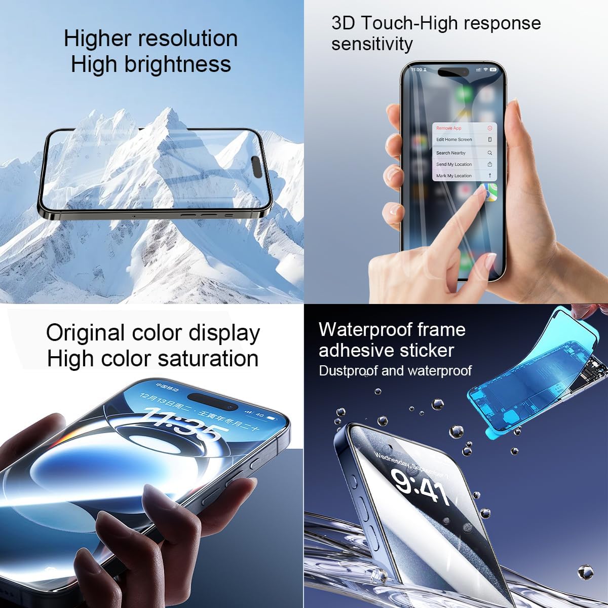 EFAITHFIX for iPhone 12 PRO MAX Screen Replacement 6.7 Inch 3D Touch LCD Screen Display Full HD Digitizer Frame Assembly Compatible with Model A2342,A2410,A2412,A2411, Waterproof Adhesive (No Tools)