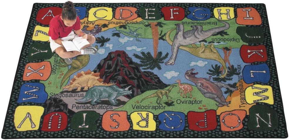 Joy Carpets We Dig Dinosaurs Rug, Multi, 5'4" x 7'8" Joy Carpets We Dig Dinosaurs Rug, Multi, 5'4" x 7'8"
