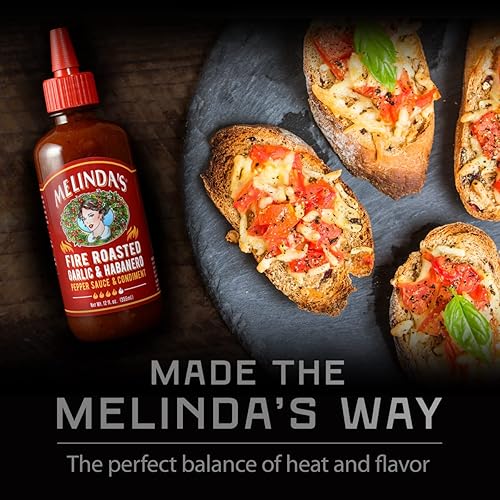 Miniatura 7 de Melindas Salsa picante de ajo y habanero tostada al fuego salsa picante artesanal con ajo tostado lento pimientos de habanero asados jugo de lima