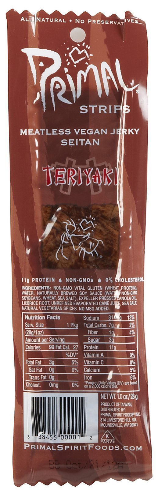 Buy Primal Strips Meatless Jerky, Teriyaki Flavor Pouches1 oz, 24