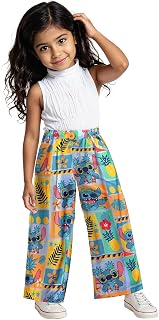The Souled Store Lilo & Stitch: Pineapple Girls Buttoned Multicolour All Over Printed Straight Fit Cotton Pants (2-8 Yrs) Price In India