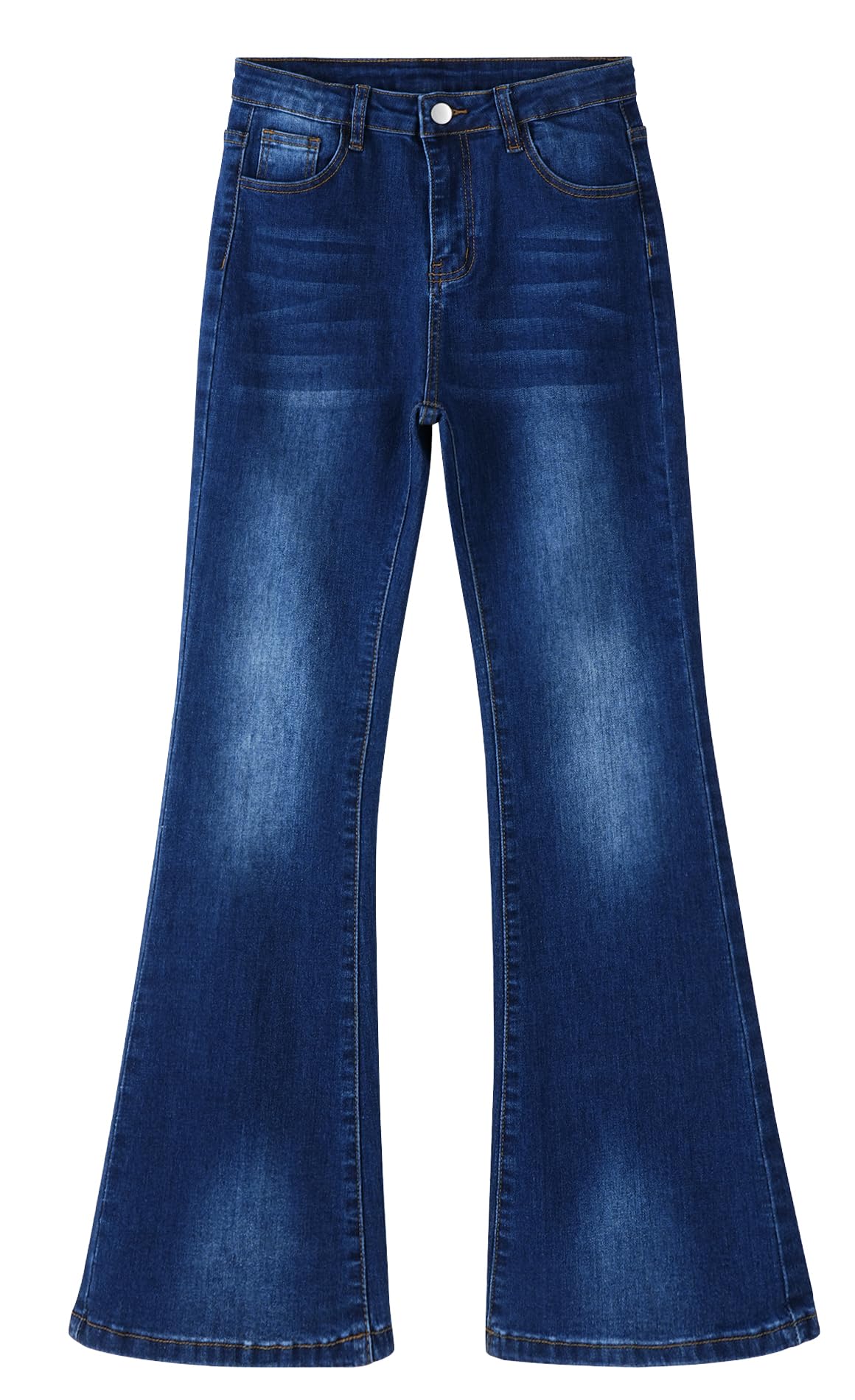 Maeau Ausgestellte Jeans für Mädchen, Retro Fashion Denim Hose Slim, Stretch Flared Freizeithose mit Taschen, Baumwollmischung, Weich Komfort, Größe 130-160/7-14 Jahre