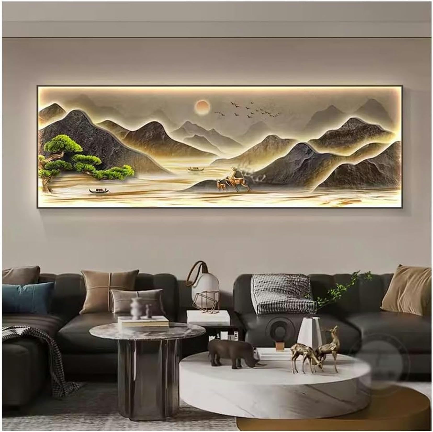 Amazon.com: Wall Sculptures Hanging Painting with Led Light