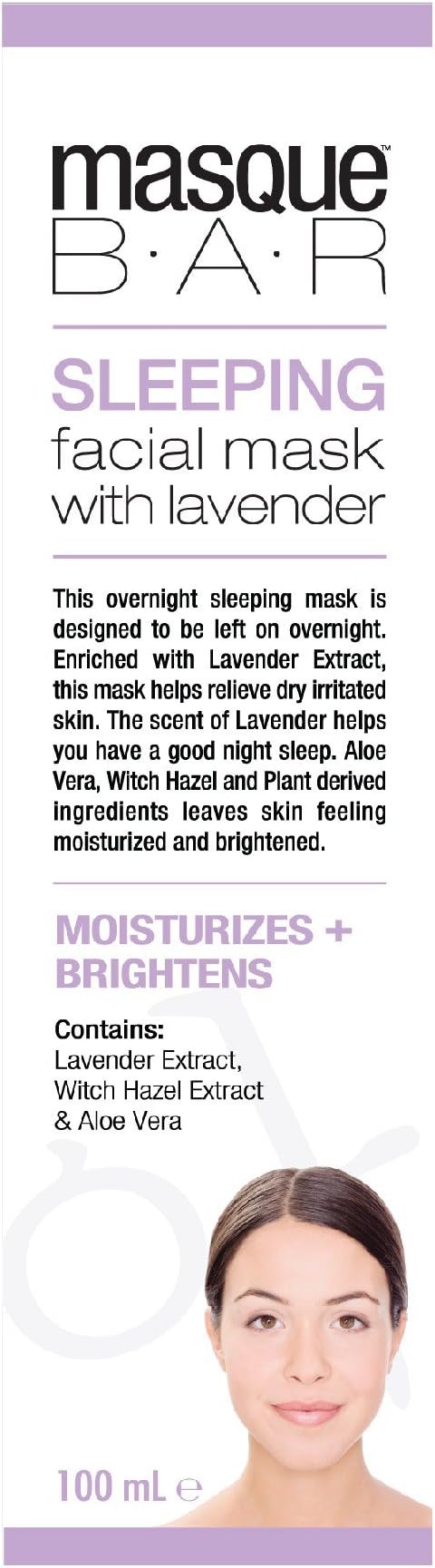 masque BAR Sleeping Mask w/Lavender, Aloe Vera & Witch Hazel Extract - Calming Overnight Mask To Relieve Dry, Irritated Skin - Made in Korea