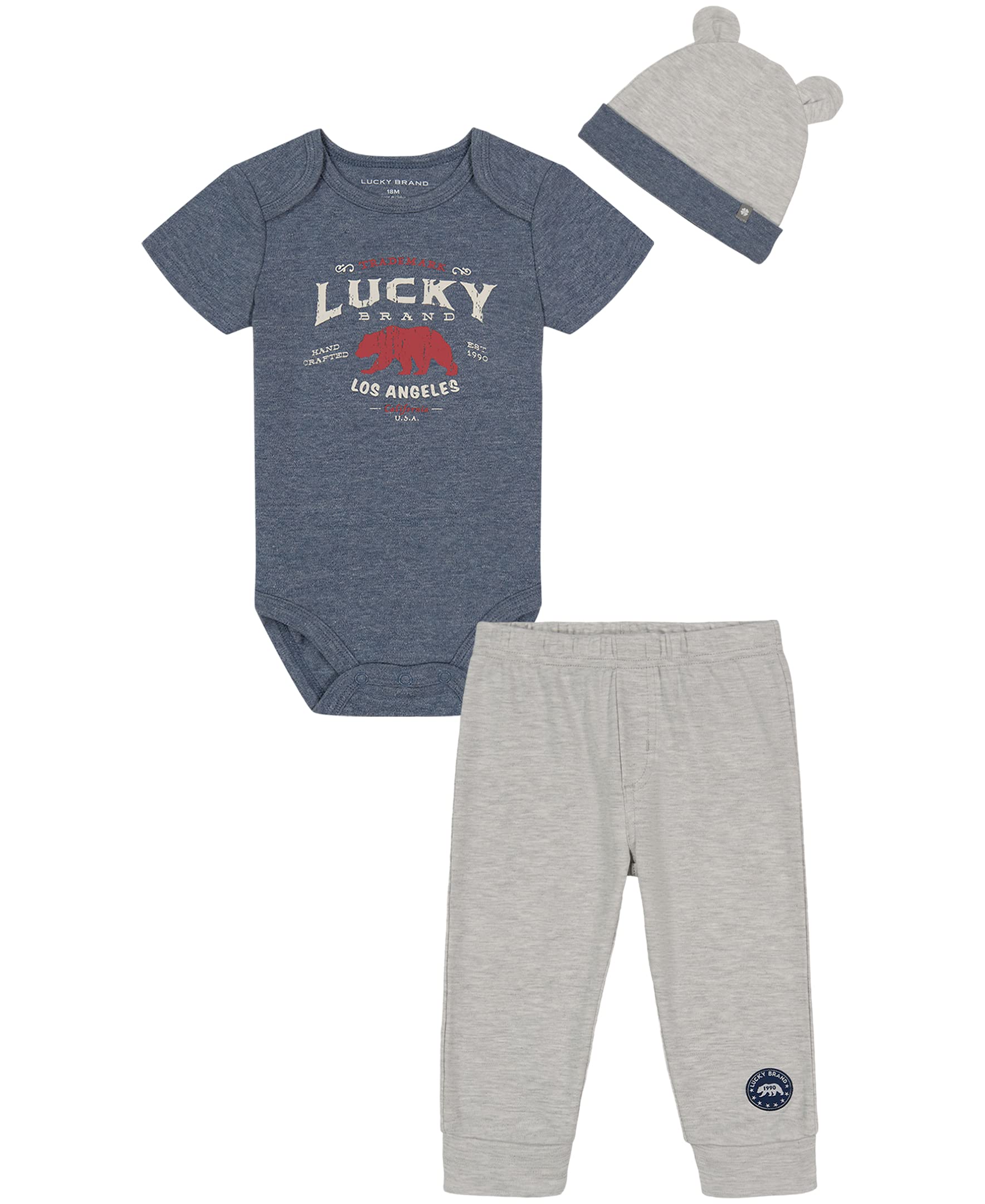 Lucky Brandbaby-boys 3 Pieces Bodysuit Pant Set