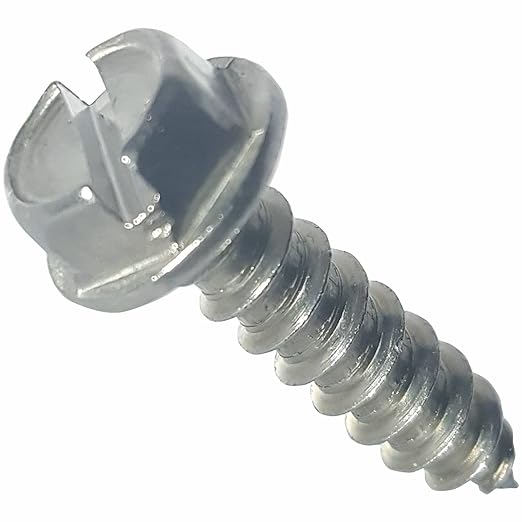 14 x 1" Hex Washer Head Sheet Metal Screws, External Hex Drive, Stainless Steel 188, Full